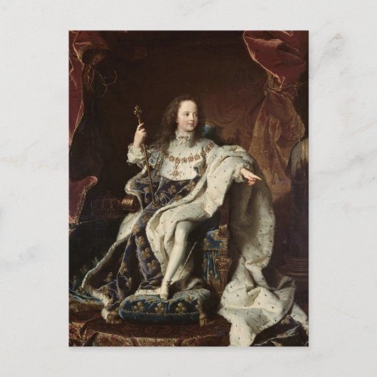 ルイのポートレート即位ローブのXV、1715年 ポストカード (正面)