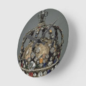 ルイの王冠XV 1722年(金めっきされた銀、replac ラウンド壁時計 (傾斜)