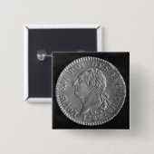 ルイを描写するルイのd'or XVI 1792年 缶バッジ (正面&裏面)