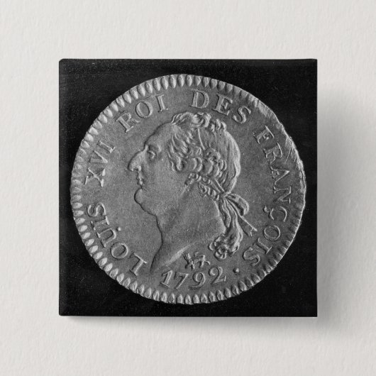 ルイを描写するルイのd'or XVI 1792年 缶バッジ (正面)