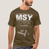 ルイアームストロングニューオーリンズインエアポートMSY Tシャツ (正面)