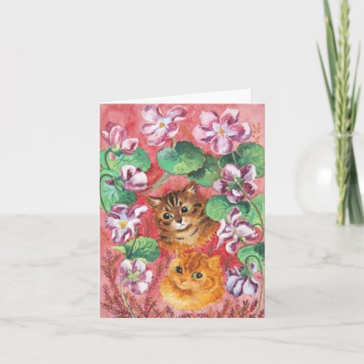 ルイウェイン猫ちゃんとパンジー カード (正面)