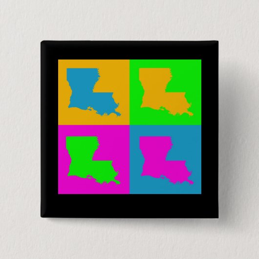 ルイジアナのカラフルなおもしろいのポップアートボタンPin 缶バッジ (正面)