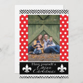 ルイジアナのケージャンのクリスマスの赤く及び黒いデザイン シーズンカード (正面/裏面)