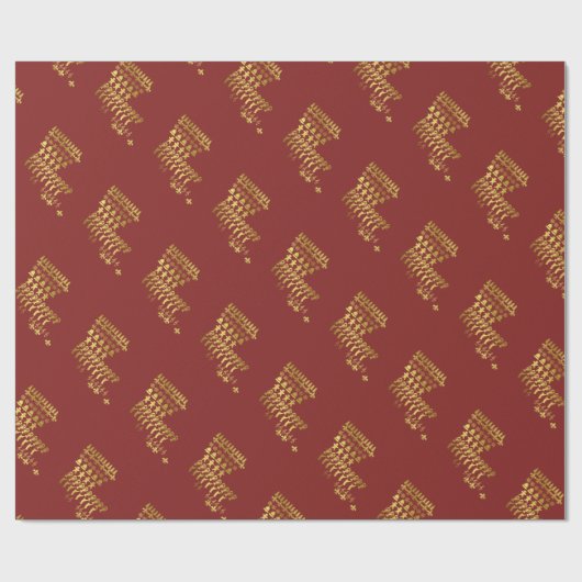 ルイジアナのケージャンのクリスマスの金ゴールドのプリントのギフト用包装紙 ラッピングペーパー