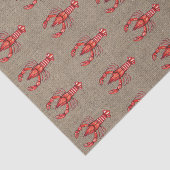 ルイジアナのケージャンの水彩画のCrawfishののどのバーラップ 薄葉紙 (詳細)