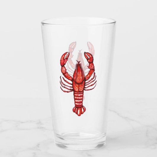 ルイジアナのケージャンの水彩画のCrawfish タンブラーグラス (正面)