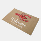 ルイジアナのケージャンのCrawfishのパーソナライズな歓迎 ドアマット (アングル)