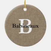 ルイジアナのケージャンのCrawfish及びバーラップの姓 セラミックオーナメント (裏面)