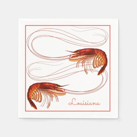 ルイジアナのザリガニ スタンダードカクテルナプキン (正面)