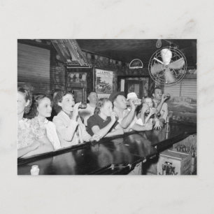 ルイジアナのバーで飲む人々 1938年 ポストカード