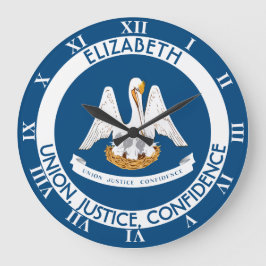 ルイジアナのペリカンの州のパーソナライズな旗 ラージ壁時計