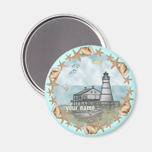 ルイジアナのライトハウスマグネット マグネット (正面/裏面)