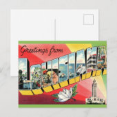 ルイジアナのヴィンテージ・グリーティング ポストカード (正面/裏面)