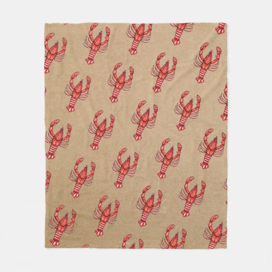 ルイジアナの南ケージャンのCrawfish フリースブランケット (正面)