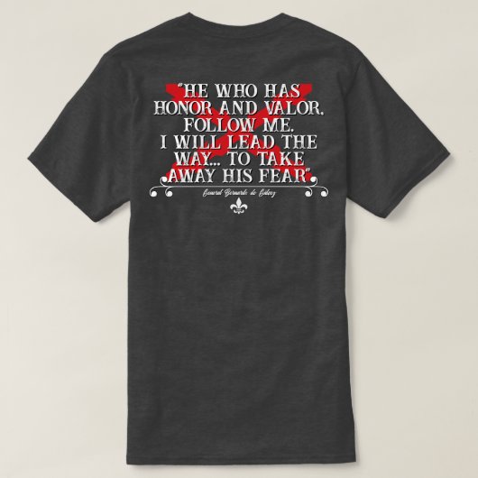 ルイジアナの固定歩兵連隊(名誉) Tシャツ (デザイン裏面)