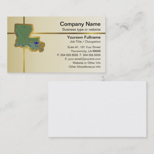 ルイジアナの地図の名刺 名刺 (正面/裏面)