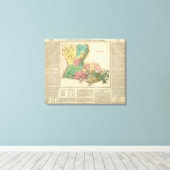 ルイジアナの地図 キャンバスプリント (インサイチュ (ウッドフロア))