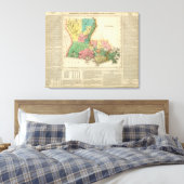 ルイジアナの地図 キャンバスプリント (インサイチュ (寝室))