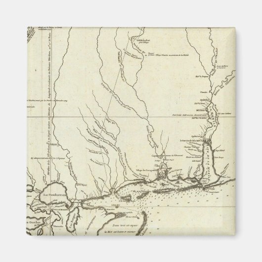 ルイジアナの地図 マグネット (正面)