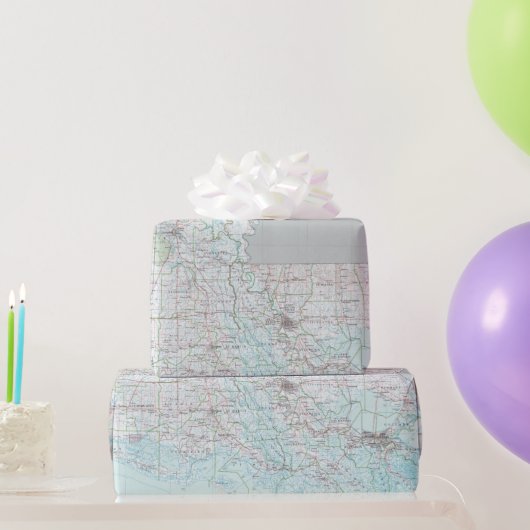 ルイジアナの地図（1991年）バユー州アトラス ラッピングペーパー (パーティーギフト)