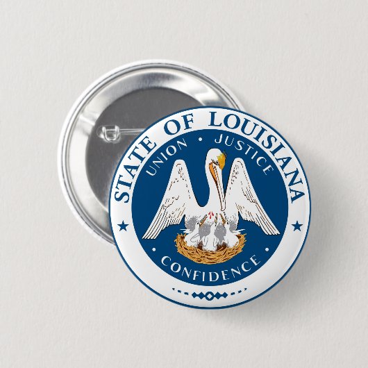 ルイジアナの州の旗米国統一されたなアメリカのシール 缶バッジ (正面&裏面)