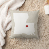 ルイジアナの州の枕フェイクなリネンパーソナライズ クッション (ブランケット)