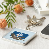 ルイジアナの州Birdorable: ブラウンのペリカン キーホルダー (側面)