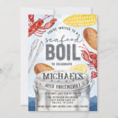 ルイジアナの海鮮ロブスターカニパーティー誕生日会 招待状 (正面)