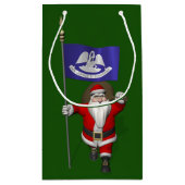 ルイジアナの看板があるサンタクロース スモールペーパーバッグ (裏面)