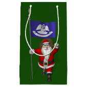 ルイジアナの看板があるサンタクロース スモールペーパーバッグ (正面)