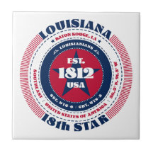 ルイジアナの赤、白、青のセラミックタイル