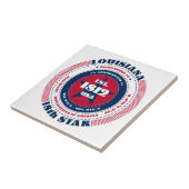 ルイジアナの赤、白、青のセラミックタイル タイル (側面)