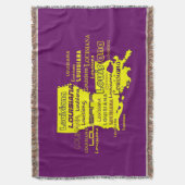 ルイジアナの黄色の州の紫色のフォントの背景 スローブランケット (正面縦)