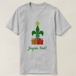ルイジアナの（紋章の）フラ・ダ・リのケージャンのクリスマスツリーNoel Tシャツ