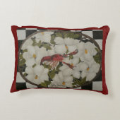 ルイジアナのcrawfishおよびマグノリアの枕 アクセントクッション (裏面)