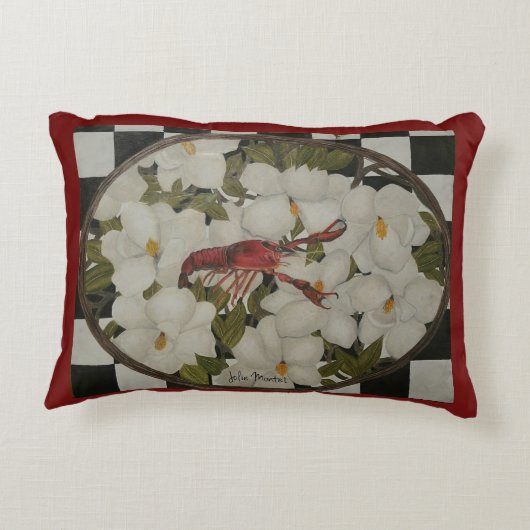 ルイジアナのcrawfishおよびマグノリアの枕 アクセントクッション