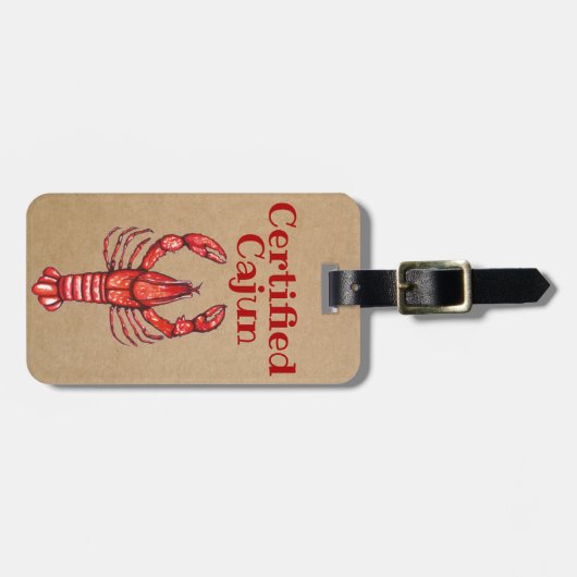 ルイジアナのCrawfishによって証明されるケージャン ラゲッジタグ (正面横)