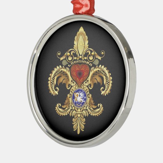 ルイジアナは優れた円形を飾ります メタルオーナメント (左)