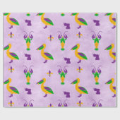 ルイジアナをテーマにしたマルディグラ ラッピングペーパー (フラット)