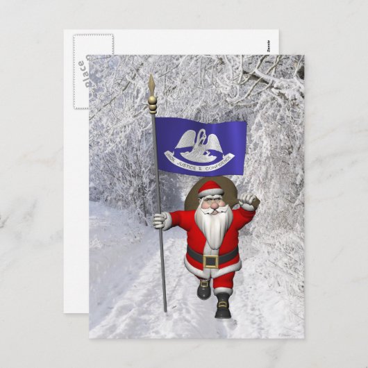 ルイジアナを象徴するサンタクロース シーズンポストカード (正面/裏面)