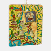 ルイジアナカラフルの地図 セラミックオーナメント (右)