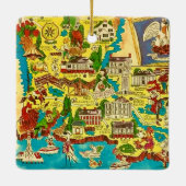 ルイジアナカラフルの地図 セラミックオーナメント (裏面)