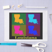 ルイジアナカラフルアのアポップ・アートのート地図州 薄葉紙 (クラフト)