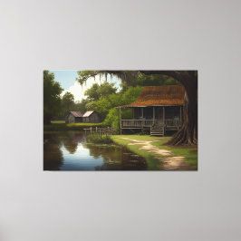 ルイジアナキャビン、ルイジアナアート、ケージャン文化 キャンバスプリント