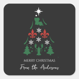 ルイジアナクリスマスホリデーケージャン スクエアシール