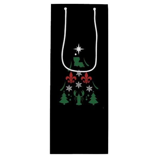 ルイジアナクリスマスホリデーケージャン ワインギフトバッグ (正面)