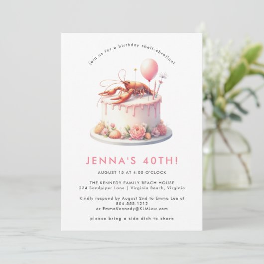 ルイジアナクロフィッシュのシーフードボイルバースデーパーティー 招待状 (スタンド正面)