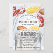 ルイジアナクロフィッシュシーフードボイル婚約パーティ 招待状 (正面)