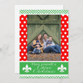 ルイジアナケージャンクリスマスカード-赤と緑 シーズンカード (正面/裏面)